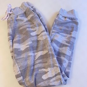 Boutique white camo joggers